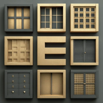 Modern cabinet door style grid showcasing various wood textures and design options used in our kitchen bathroom remodeling process Denver projects.