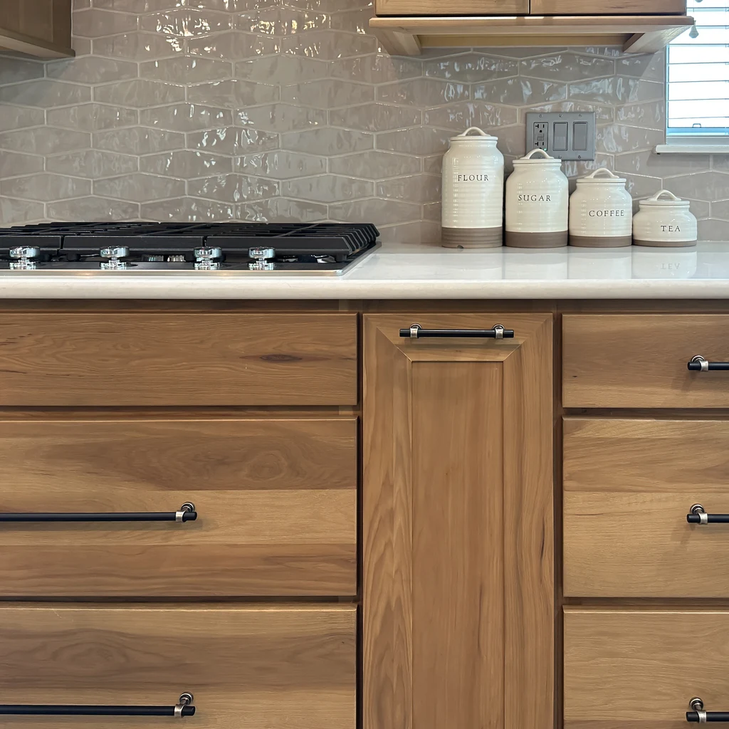The Best Kitchen Storage Ideas for Denver Homeowners in 2026 13 hickory wood kitchen cabinets countertop canisters