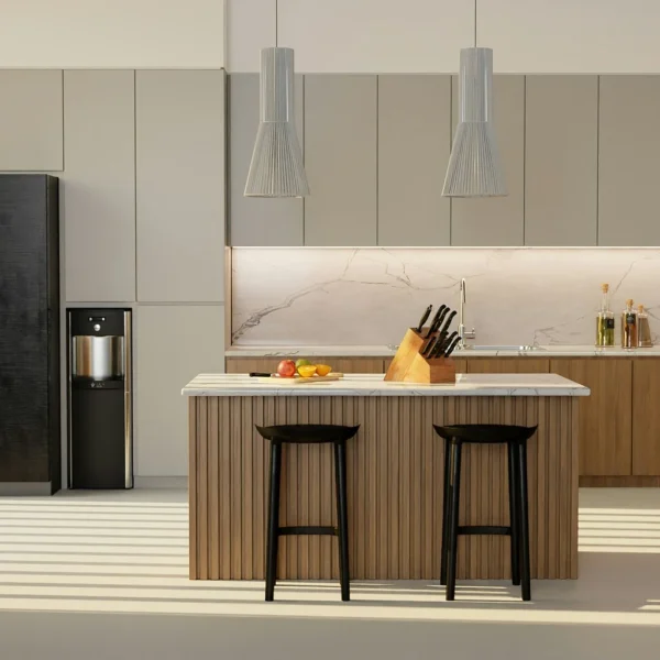 modern minimalist kitchen built in spice shelves
